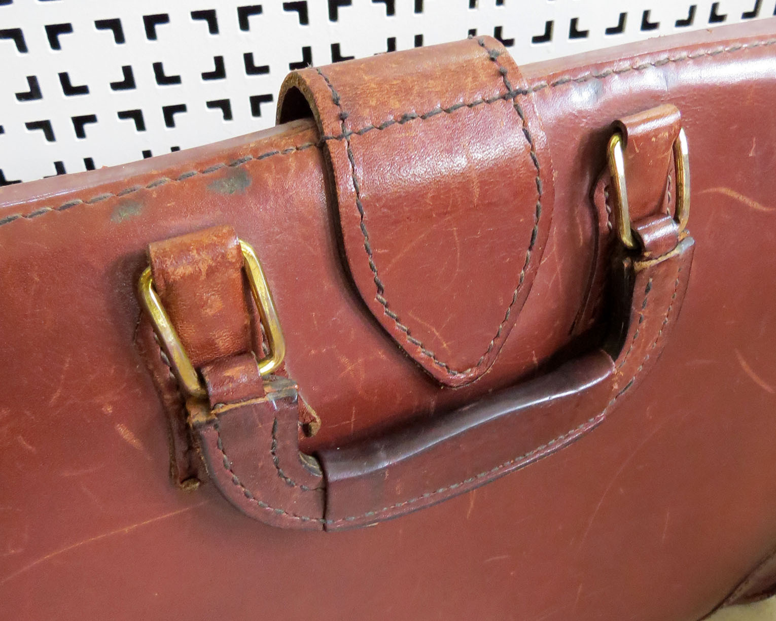 SCHLESINGER Vintage BELTING Leather Doctor Lawyer Briefcase Bag Mens