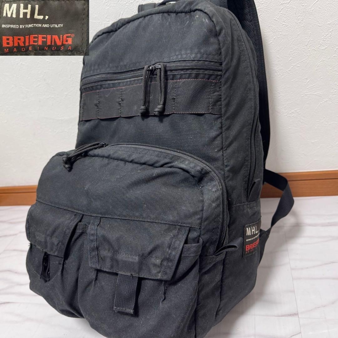 BRIEFING Backpack MHL Collaboration Black Nylon Large Made in USA A4 Laptop