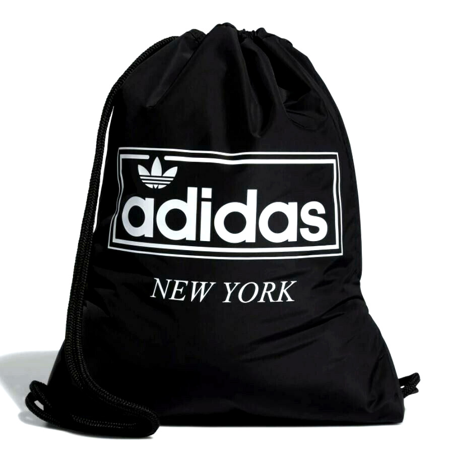 NEW ADIDAS ORIGINALS TREFOIL NEW YORK CITY NYC DRAWSTRING SACK PACK BAG #EW3909
