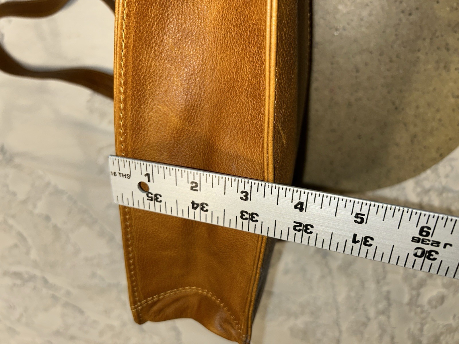 Vtg. 70’s Leather Camel Brown Bag Purse Shoulder/crossbody Made In USA
