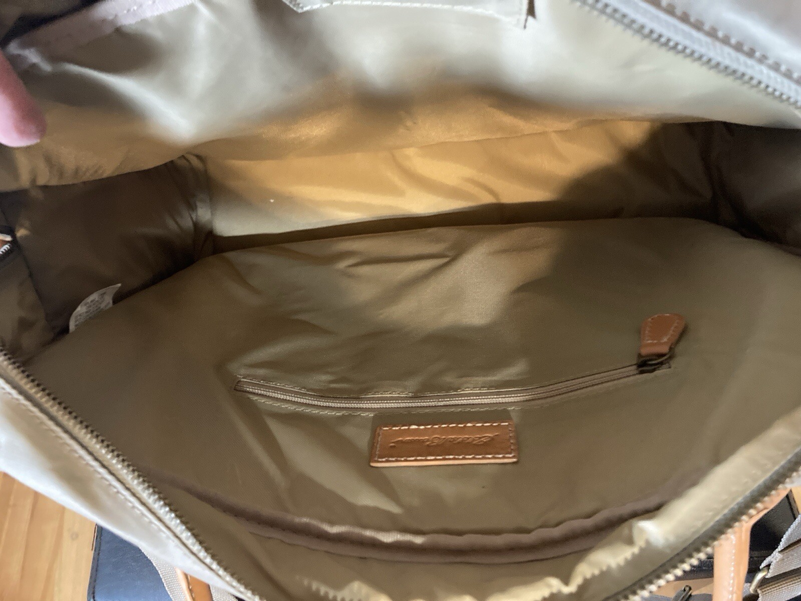 Eddie Bauer Messenger Bag Laptop Computer Case Nylon Blue And Brown