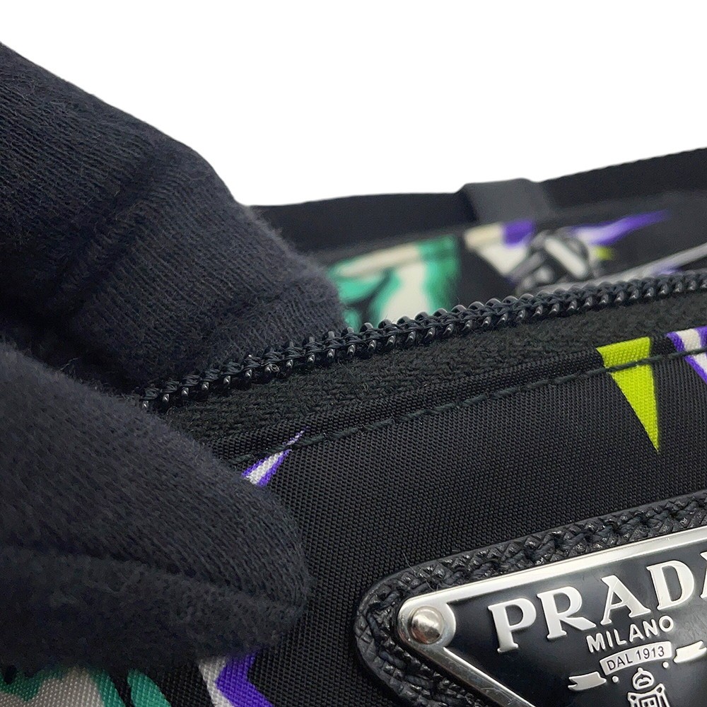 PRADA Frankenstein Crossbody Bag Nylon Black/Multicolor 2VL977