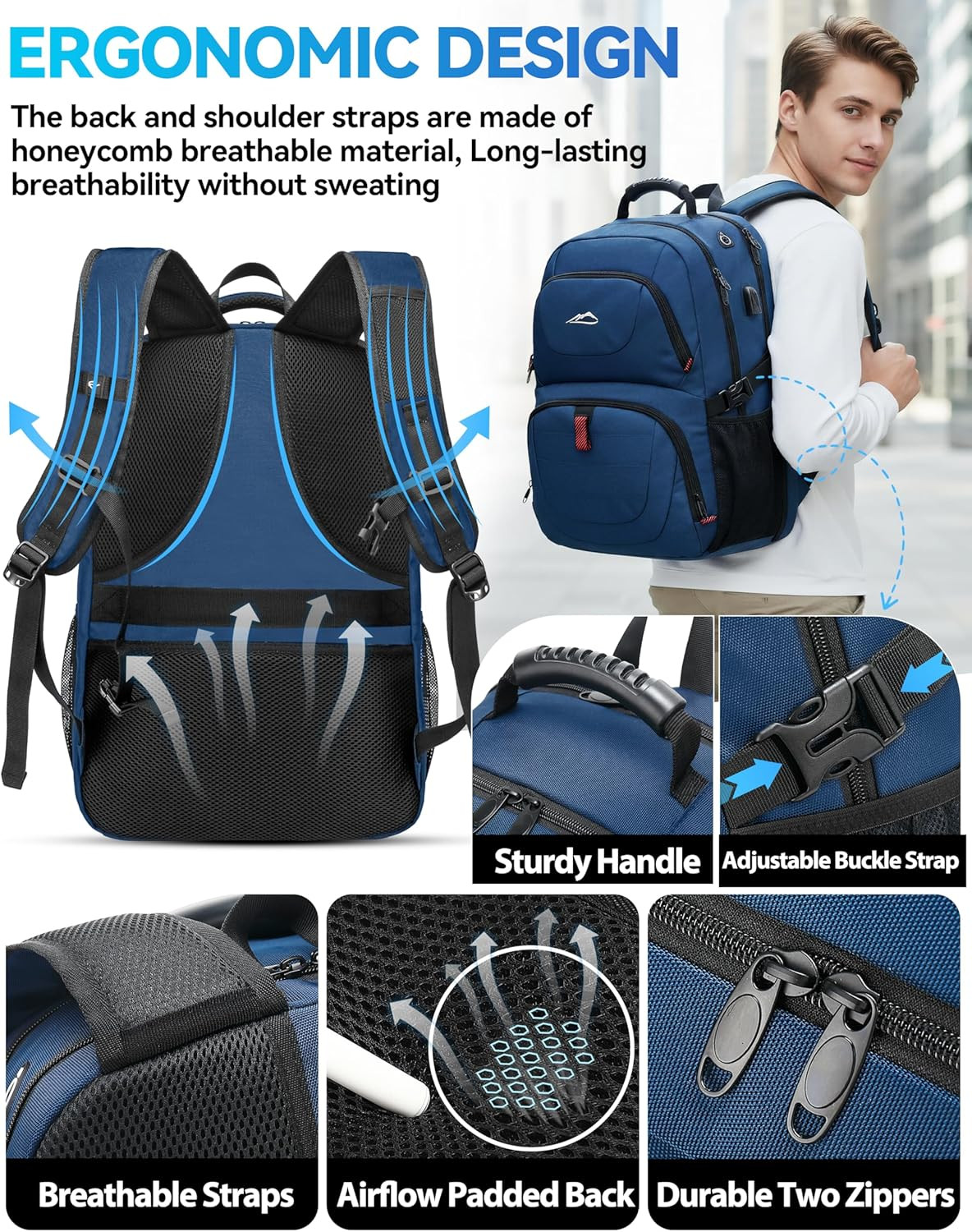 Travel Backpack, Extra Large Laptop Backpack Business anti Theft TSA Approved Co
