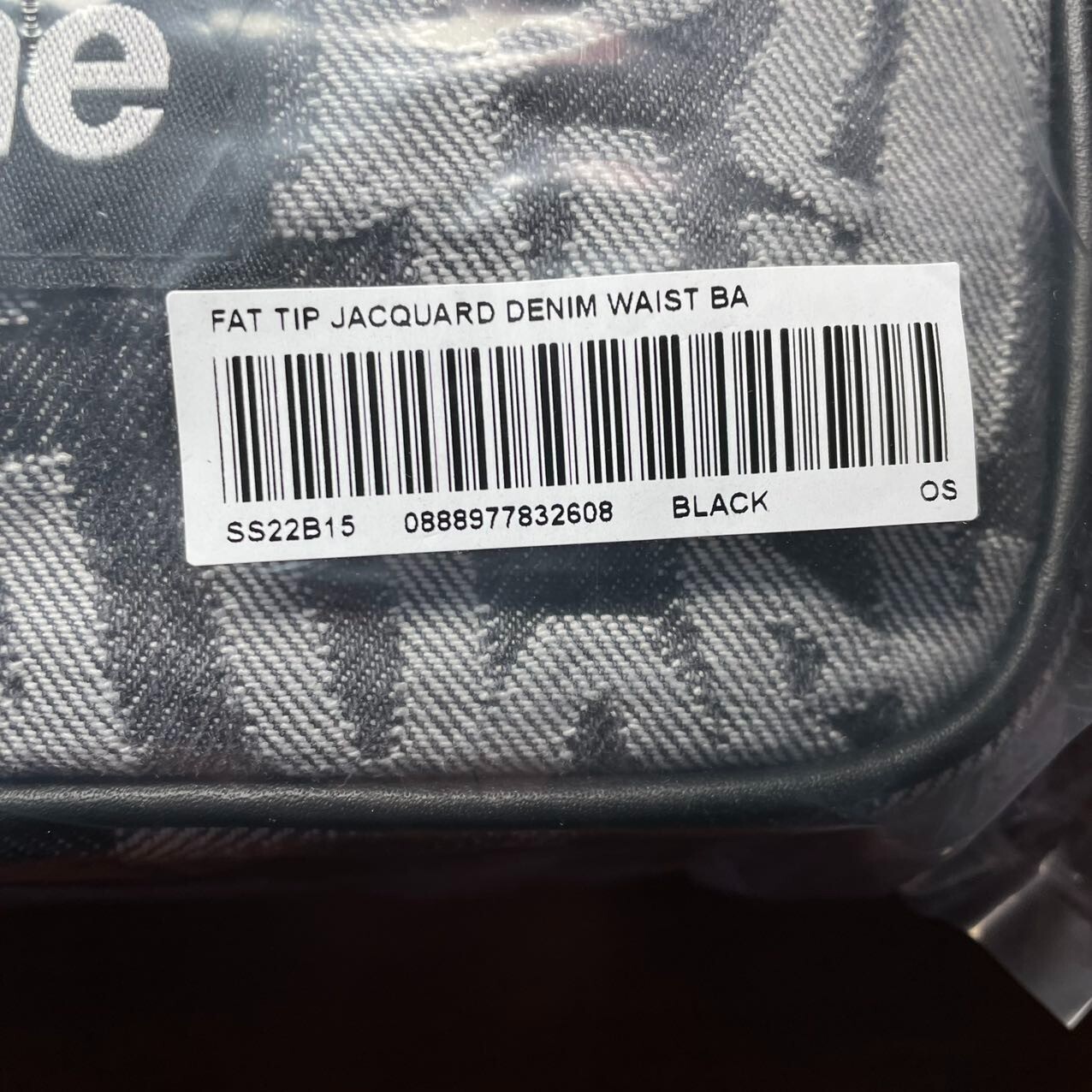 *Sold Out* Supreme Fat Tip Jacquard Denim Waist Bag [Black/SS22][100% Authentic]