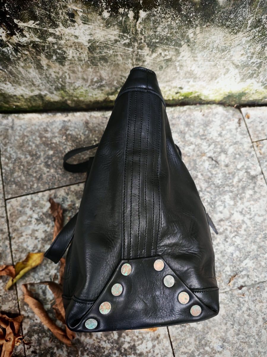 Unused RRL Leather Tote Bag Black W 41cm H 30cm D 14cm Size Waxed Leather