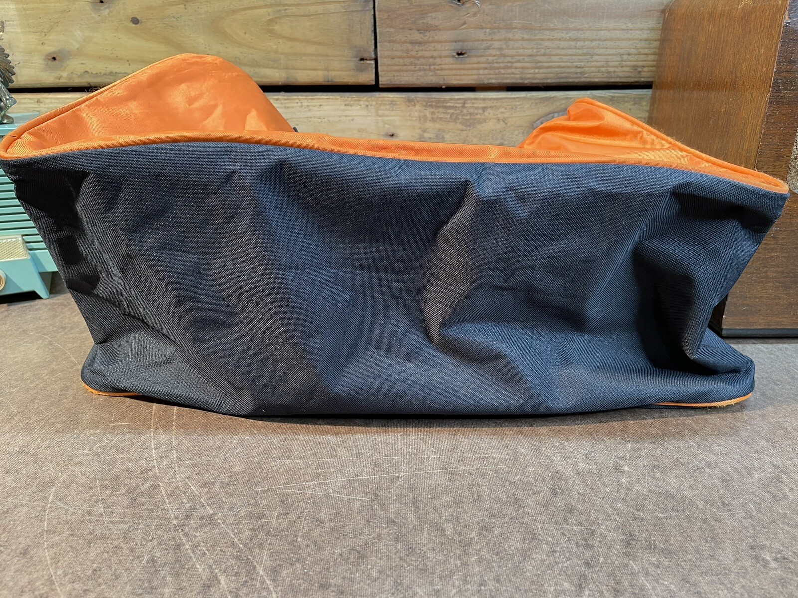 Rare Tommy Hilfiger Spellout Black and Orange Duffel Gym Bag 21 inches Long