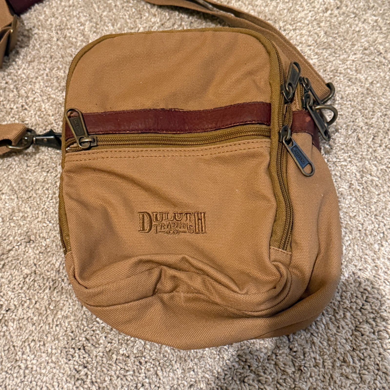 Duluth Trading Mens Satchel Bag Brown