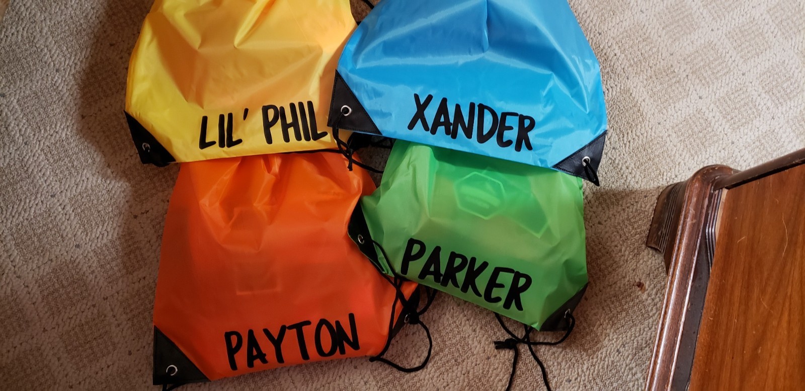 Drawstring Backpacks Bulk String Customized Party Gym Sport Trip Green 20 PCS