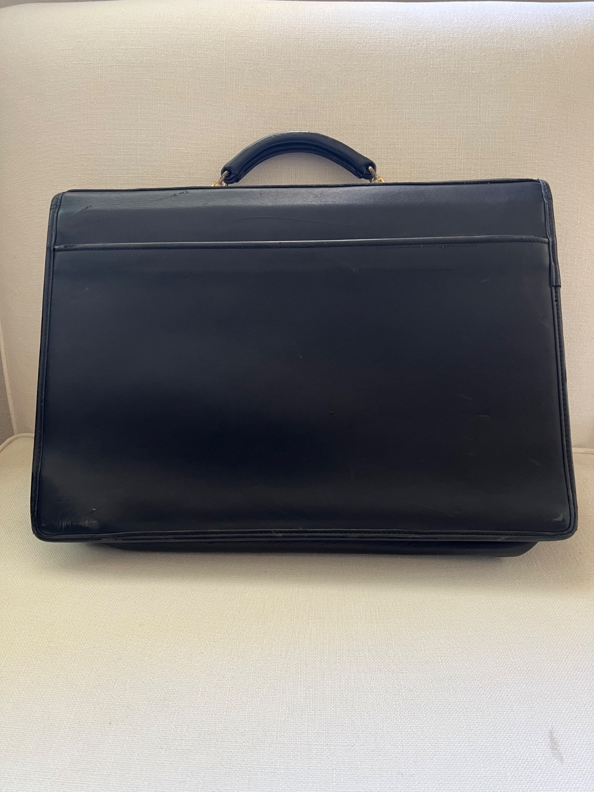 Coach D4F5353 Black Leather Metropolitan Briefcase Made in USA Vintage