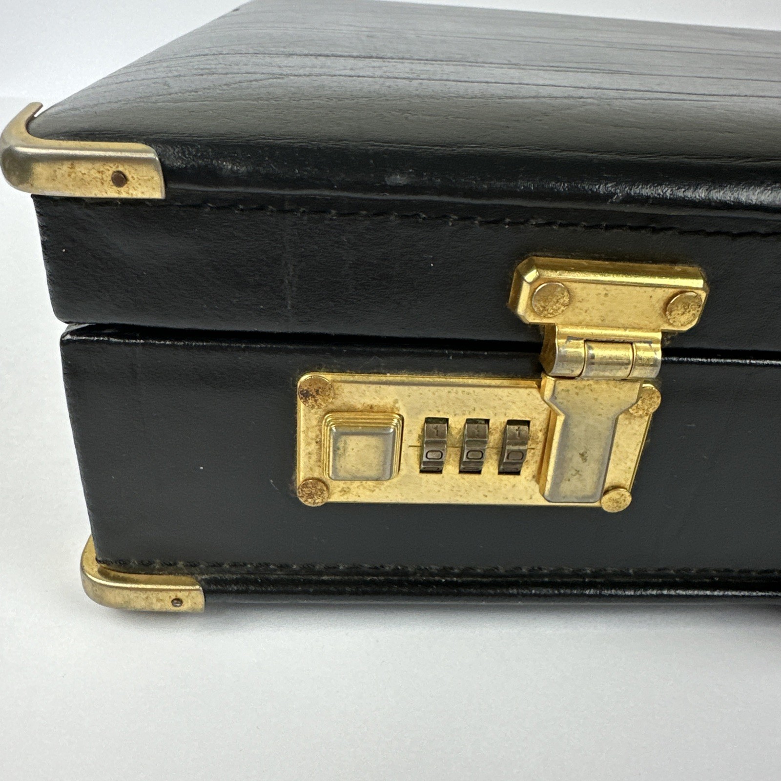 Briefcase Vintage Genuine Leather Made In Spain Top Grain Cowhide Black