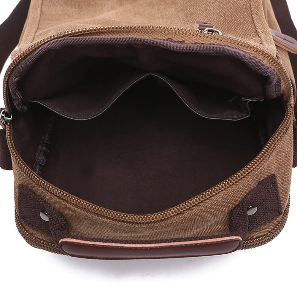 Small Canvas Messenger Bag For Men Ipad Outdoor Leisure (yellow)