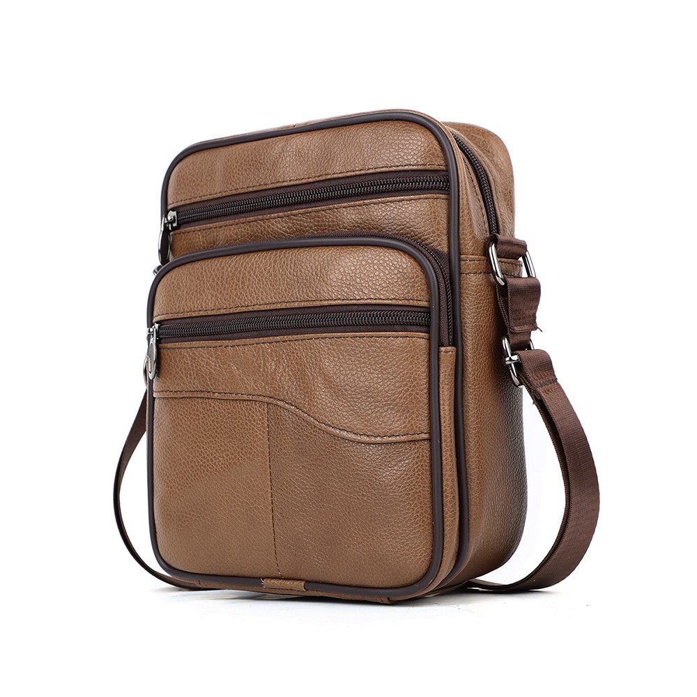 Men’s Vintage Genuine Leather Crossbody Sling Bag Retro Shoulder Messenger Bag