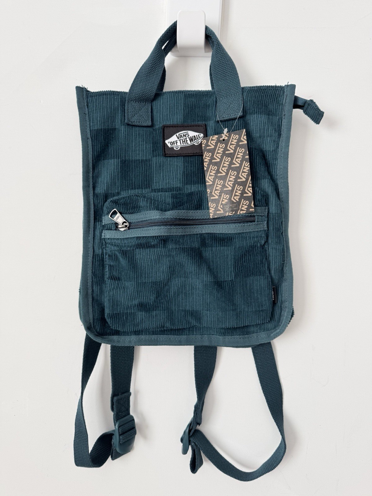 NWT VANS Mini Free Hand Backpack Dark Teal Corduroy Checkerboard SOLD OUT!!
