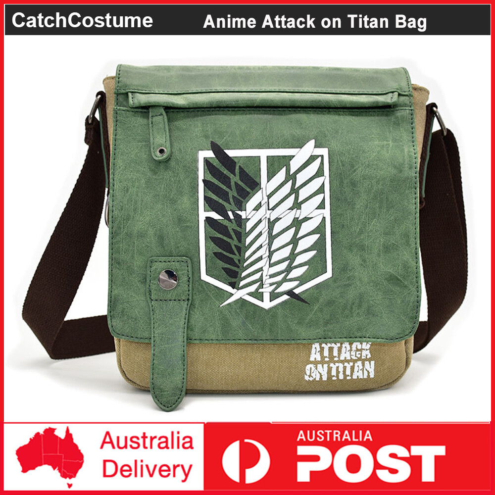 Anime Attack on Titan Messenger Bag Shoulder Bag School Bag Crossbody Bag Green