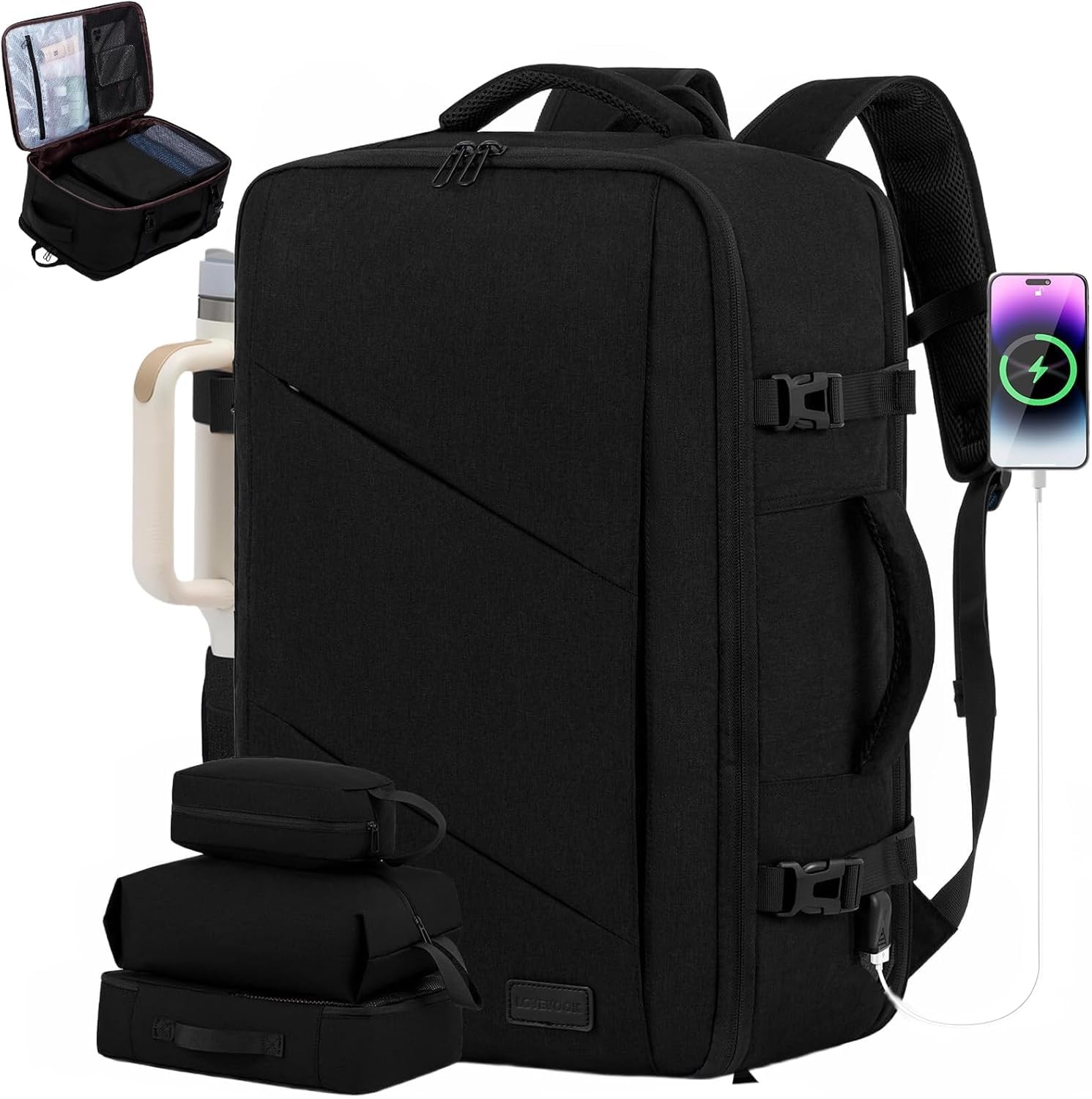 Travel Carry on Backpack, Large 40L Personal Item Travel Bag for Men & Women …