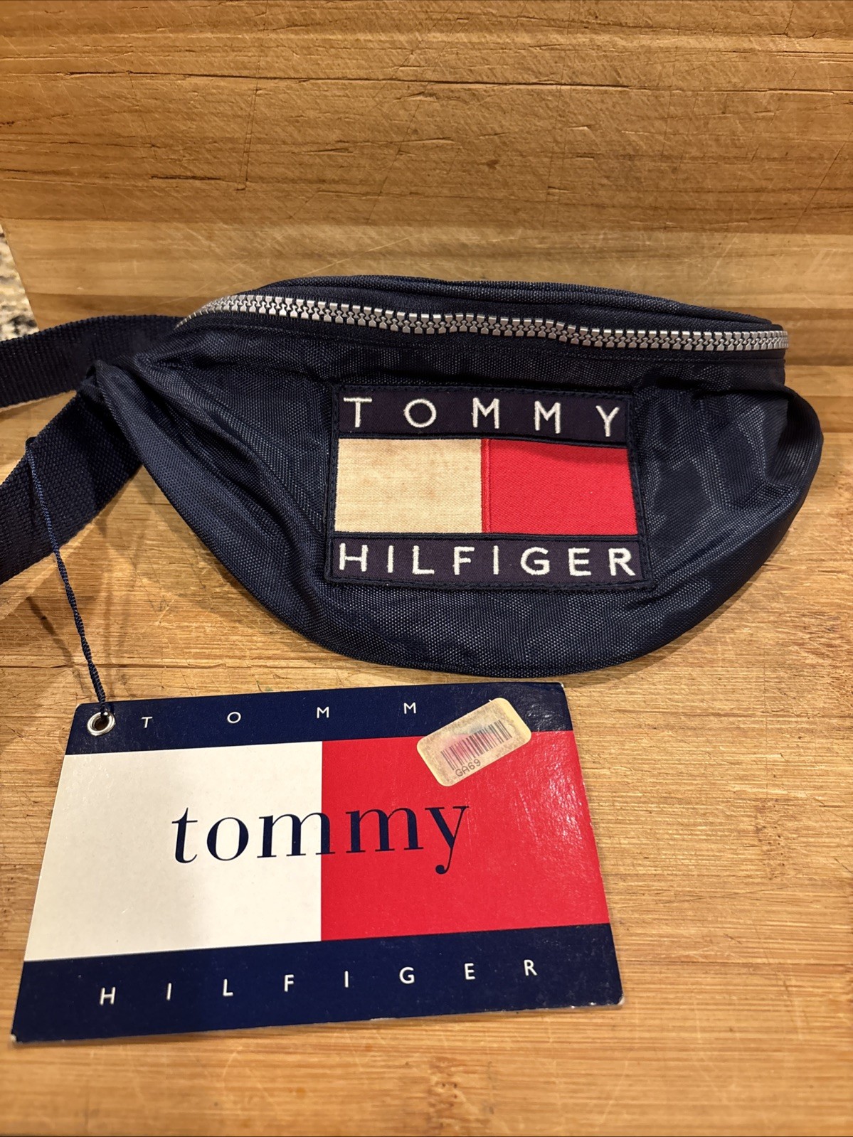 Vintage Tommy Hilfiger Fanny Pack Bum Bag Navy Travel Rare 90’s Brand New NOS