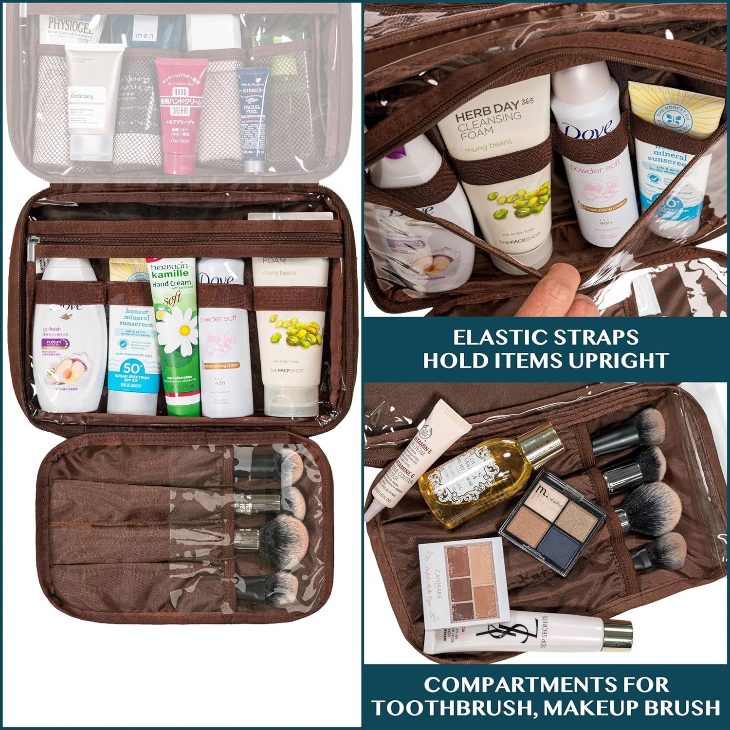 Hanging Leather Toiletry Bag Men’s Shaving Dopp Kit for Travel Bathroom Shower