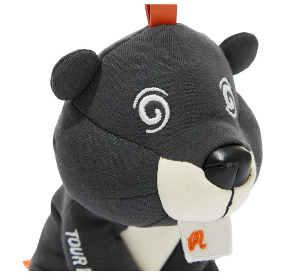 Malbon Golf Beaver Character Ball Case Keyring Plush Charcoal Authentic