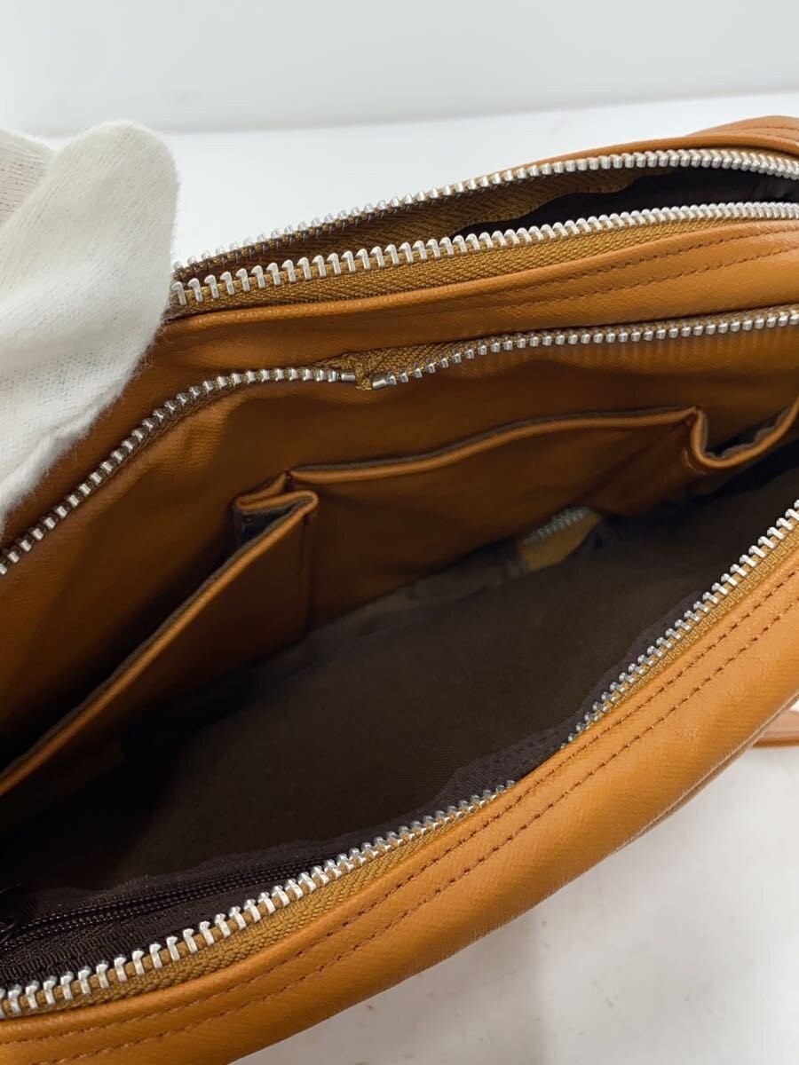 PORTER Shoulder Bag Leather Camel Plain