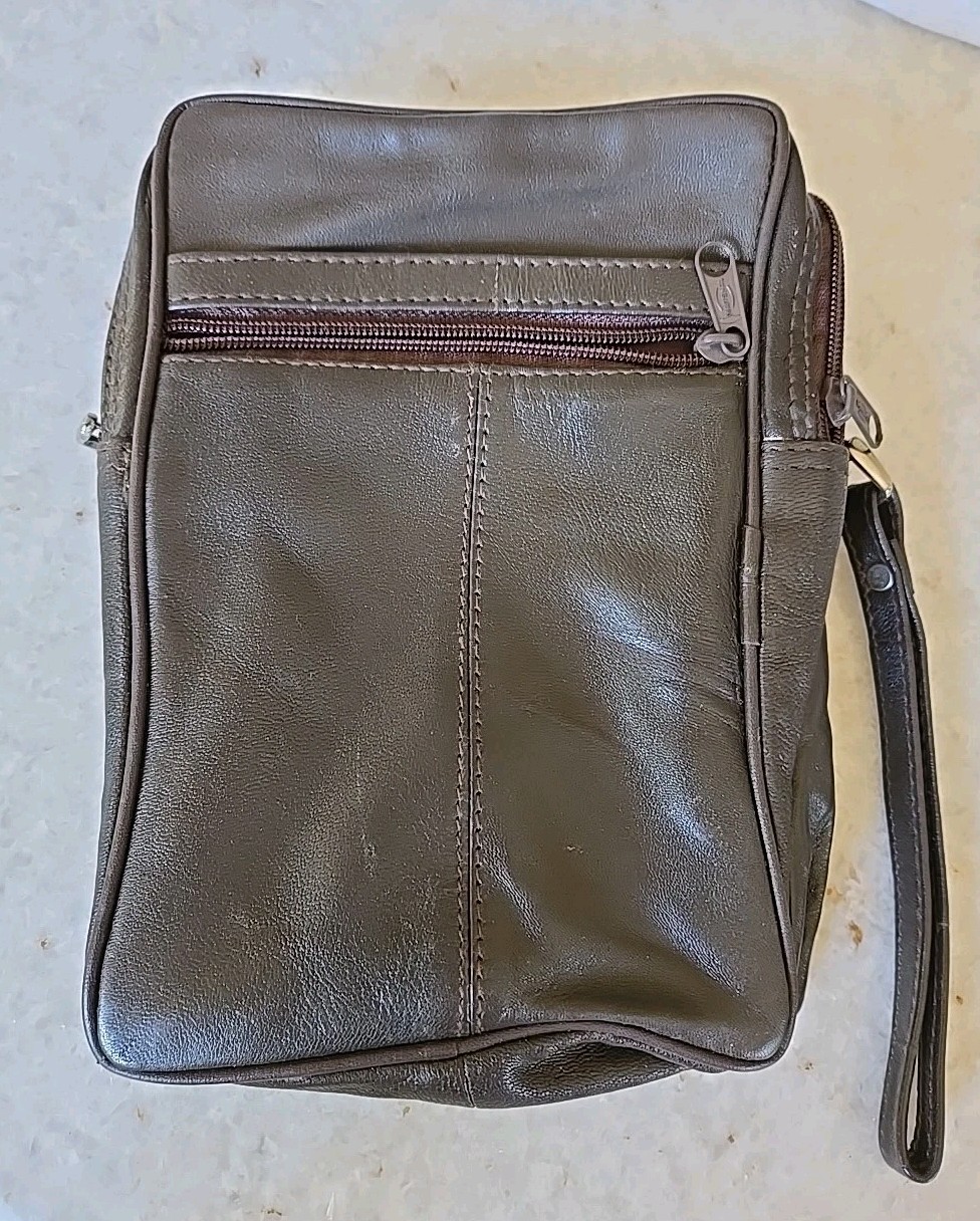 Marshal Leather Bag Unisex Handbag Genuine Brown Leather
