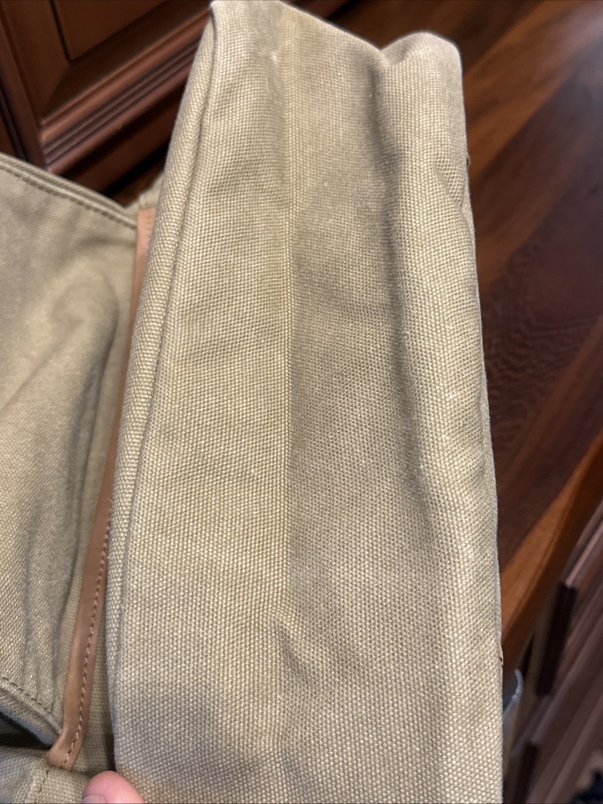 Vintage LL Bean Beige Canvas Leather Buckle Crossbody Shoulder Bag 13 x 3 x 9 in