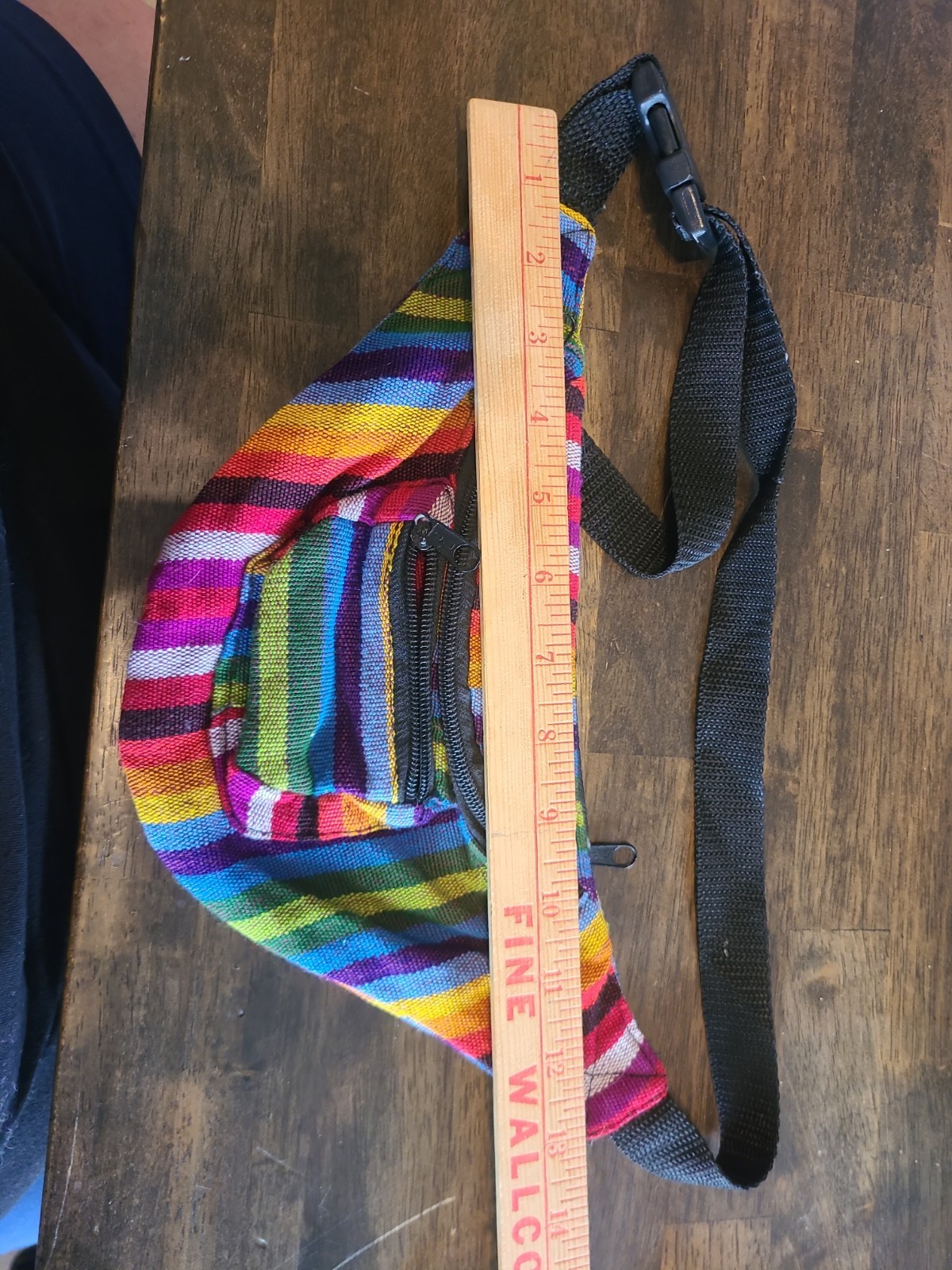 Multicolor Rainbow Striped Cotton Fanny Pack Waist Bag Boho Hippie Rasta Pack