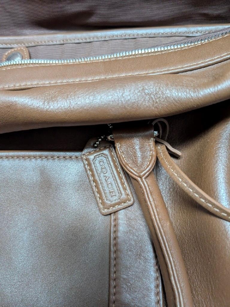 COACH cowhide DUFFLE BAG brown leather 24″ travel K3S-5409 shoulder tote