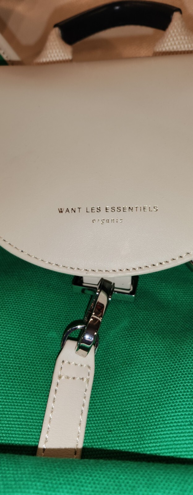Want Les Essentiels Organic Avalon VEGAN Backpack OFF WHITE/GREEN