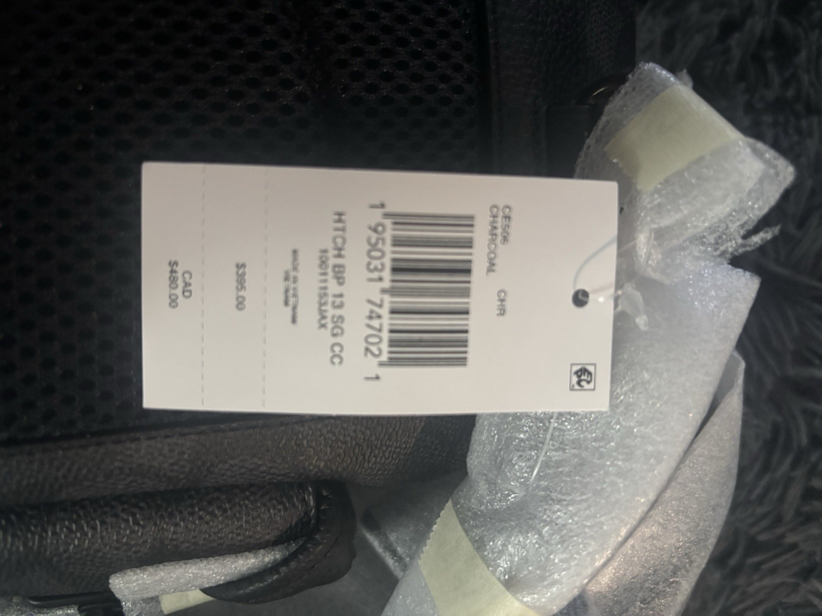 NWT!!! COACH HITCH BACKPACK 13 Signature Canvas CHARCOAL