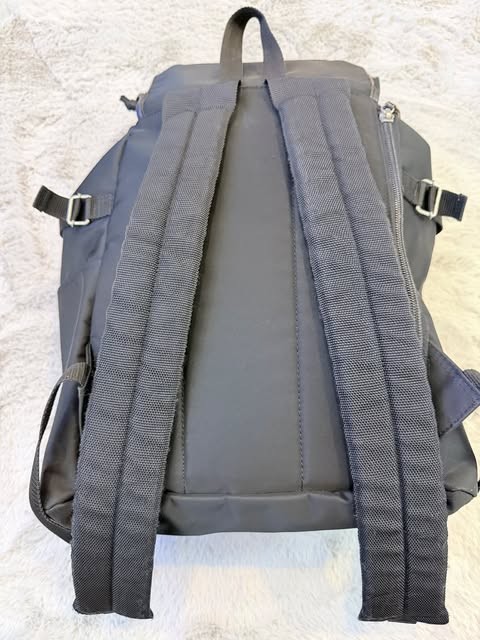 Burberry Black Label Backpack Mens Rucksack Black Nylon Nova Check Trim AUTH