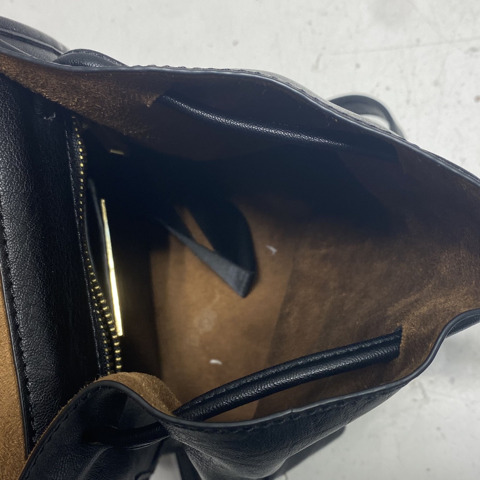 Street Level Black Vegan Leather Flap Top Backpack Brass Hardware