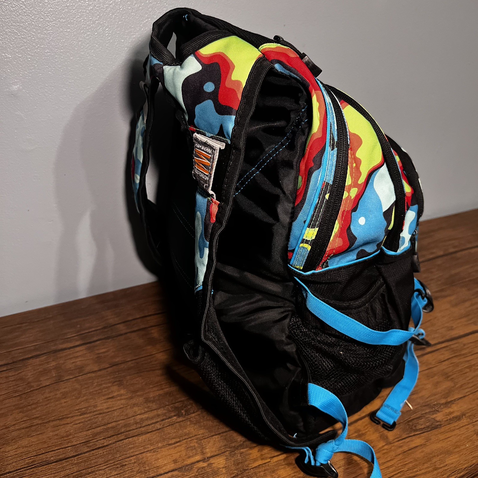 High Sierra Backpack Rare Multi-Color Compartment Zip Bookbag