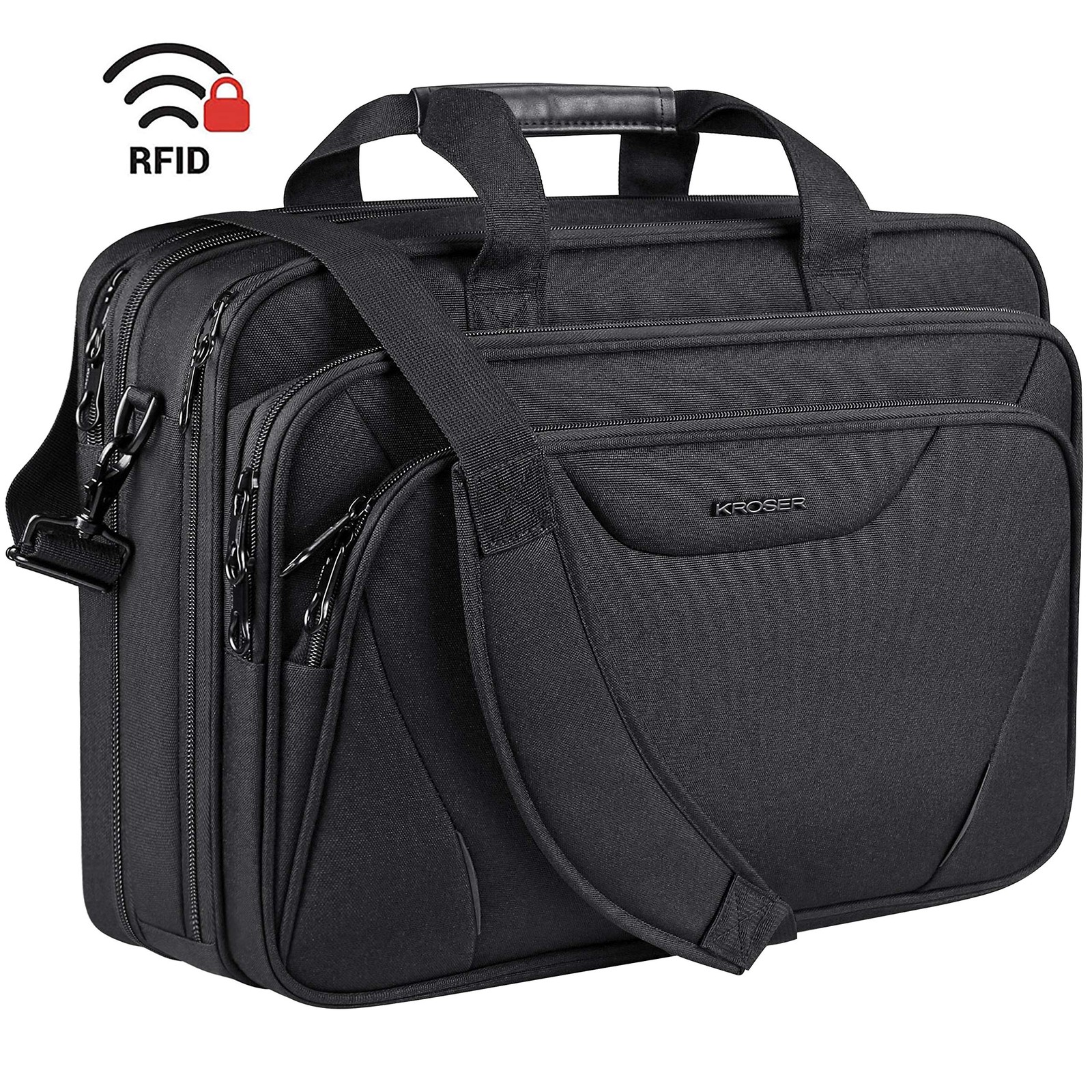 Laptop Bag – 17.3 Inch, Expandable, Water-Repellent – Shoulder Messenger fo