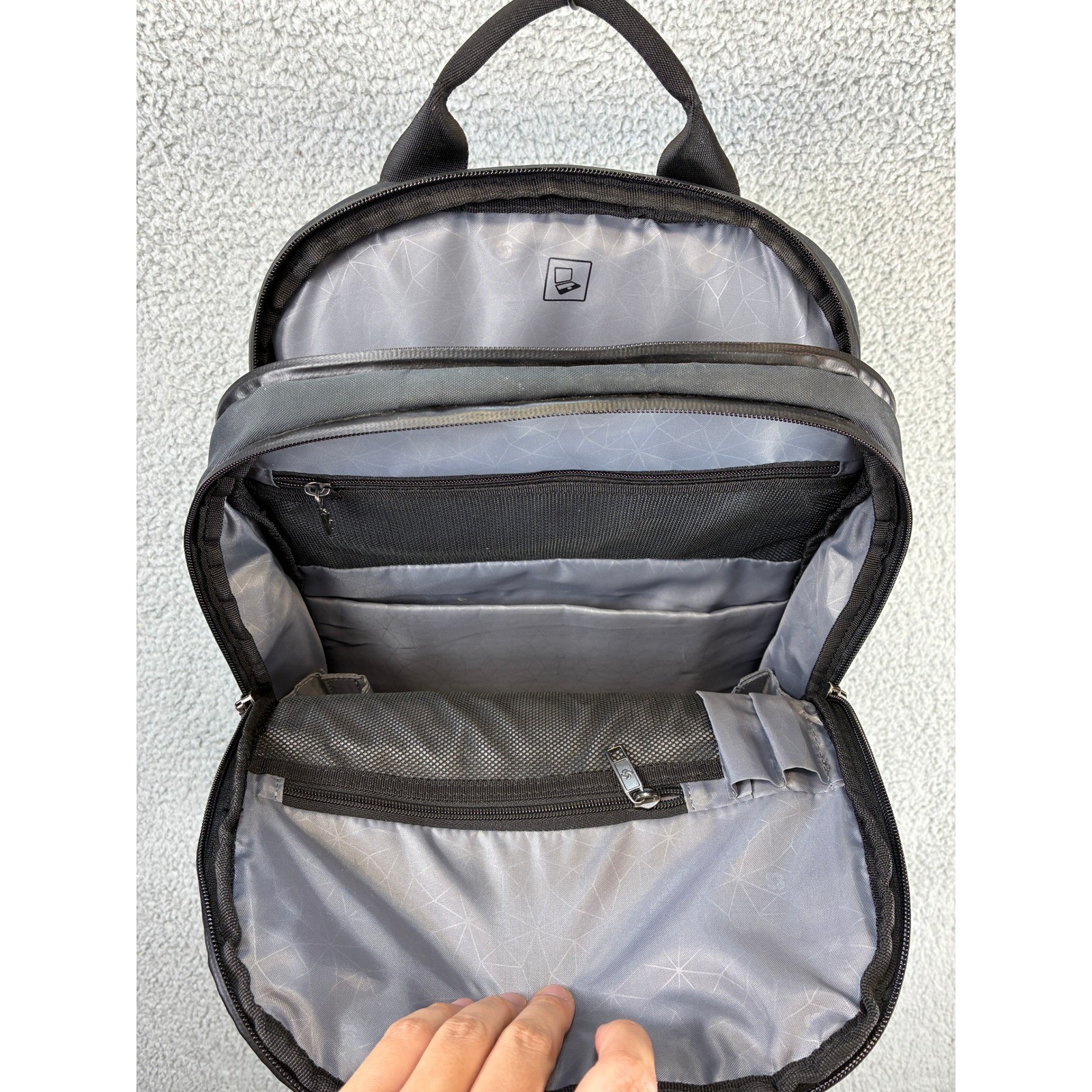 Samsonite Black Laptop Backpack Mens Professional Business Travel School Bag