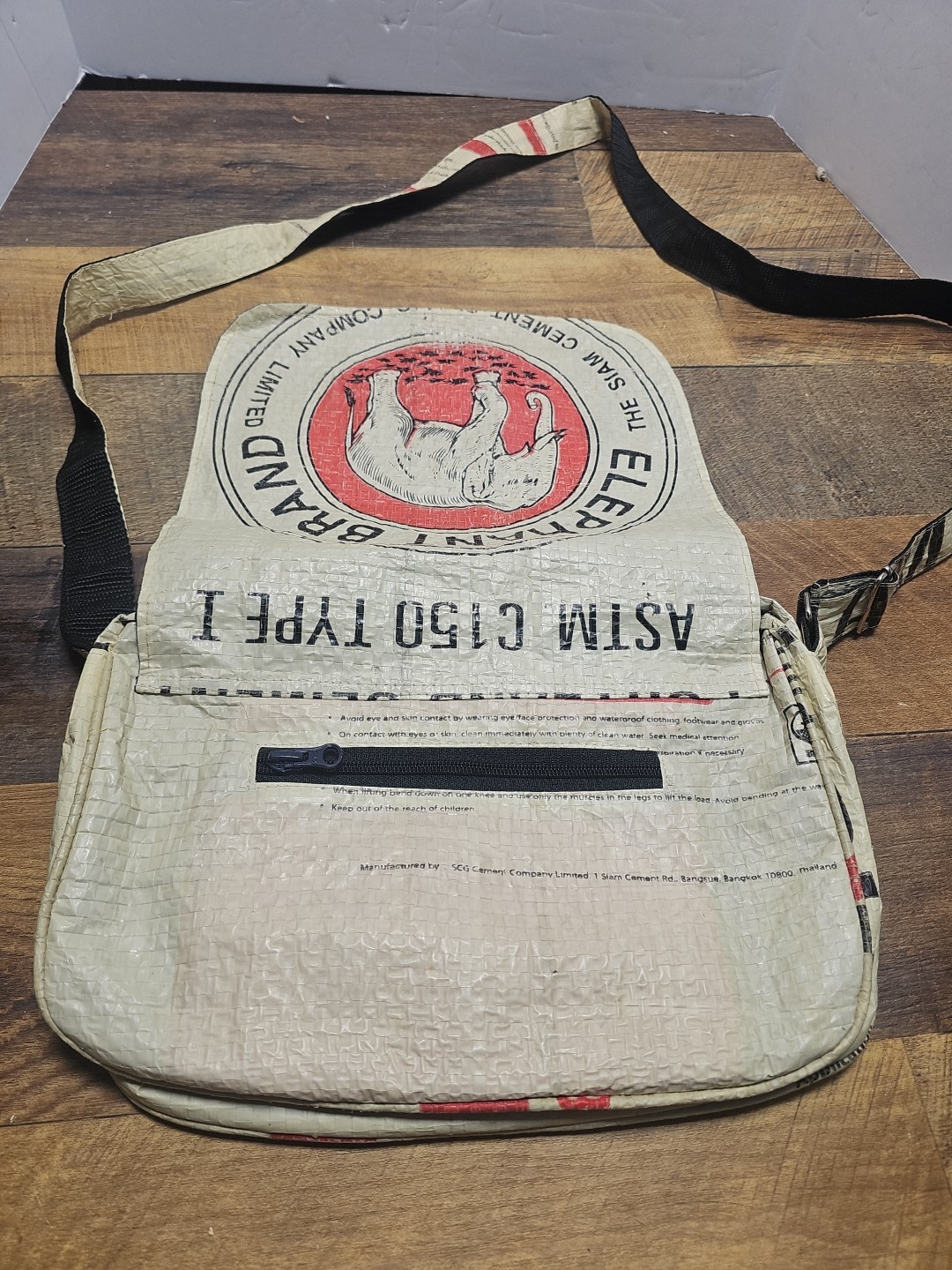 Elephant Recycled Crossbody Bags made from Cement Bags in Cambodia Angkor Recycl