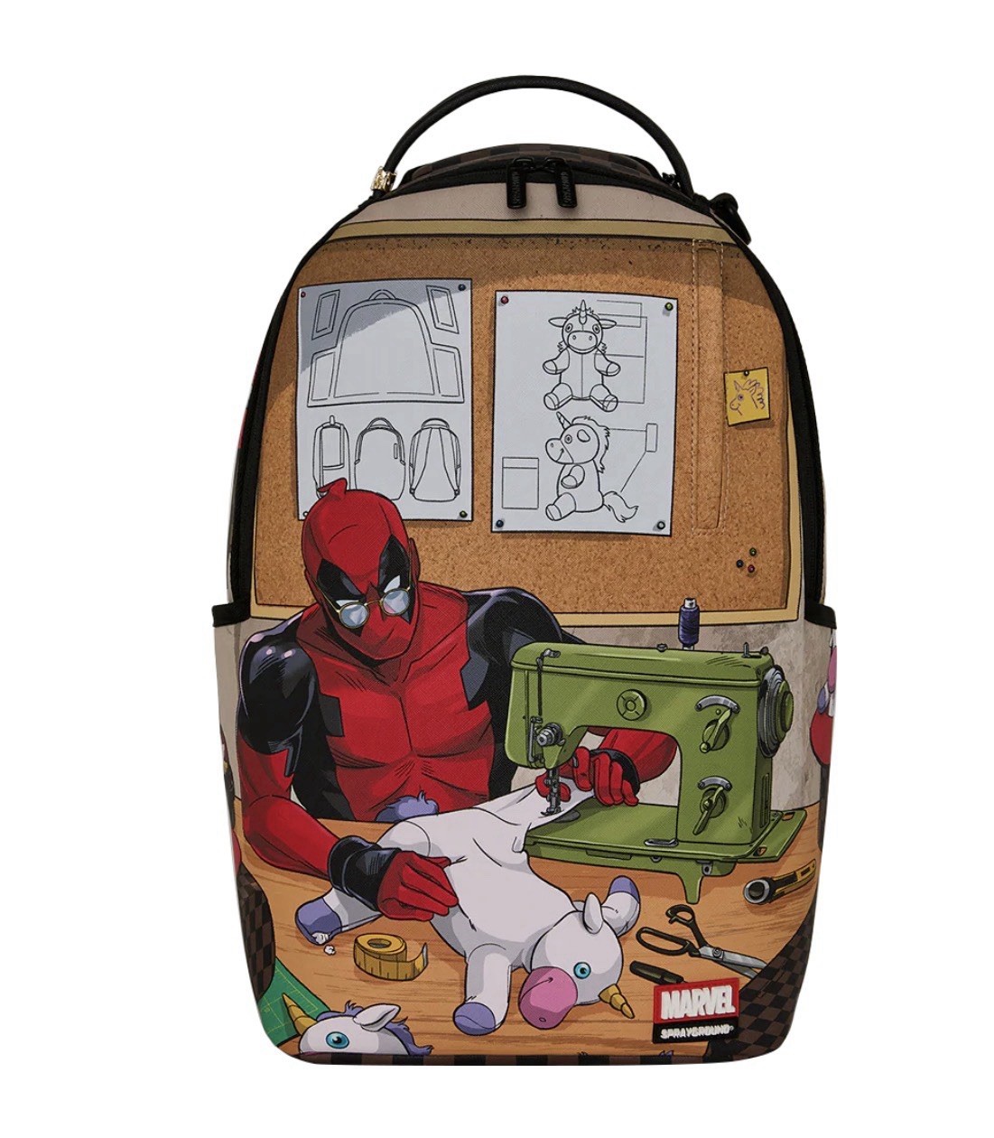 Sprayground x Deadpool Designer Backpack🔥New Black Bookbag Large School Bag