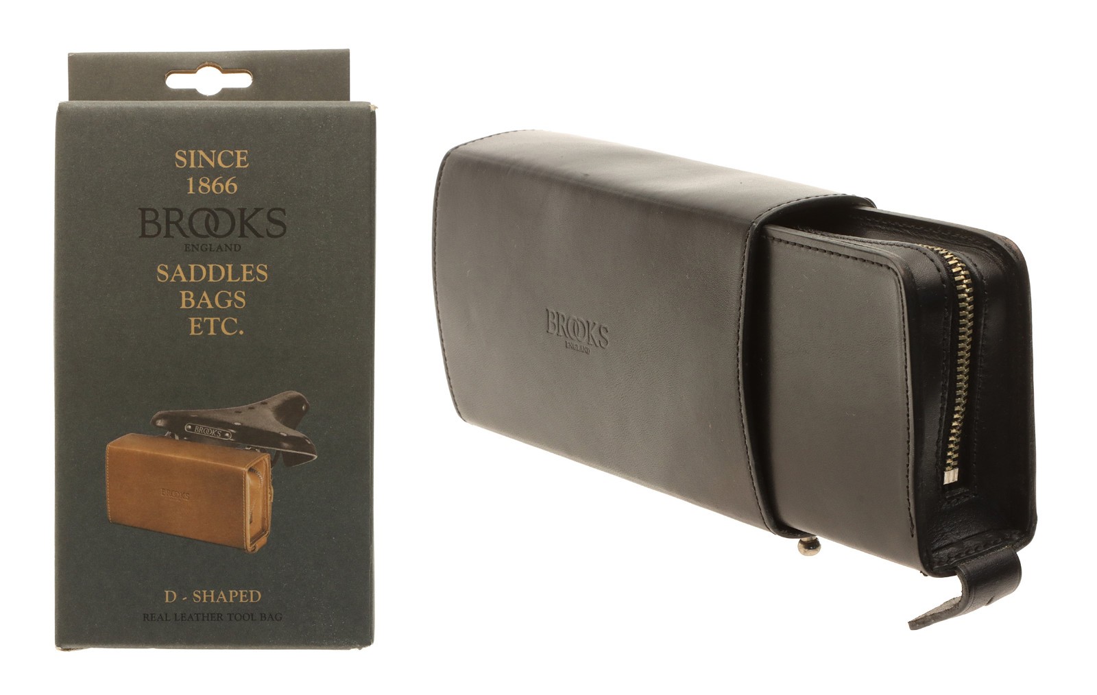 Brooks D-Shaped Saddle Bag 0.75L Black Leather NEW NOS NIB