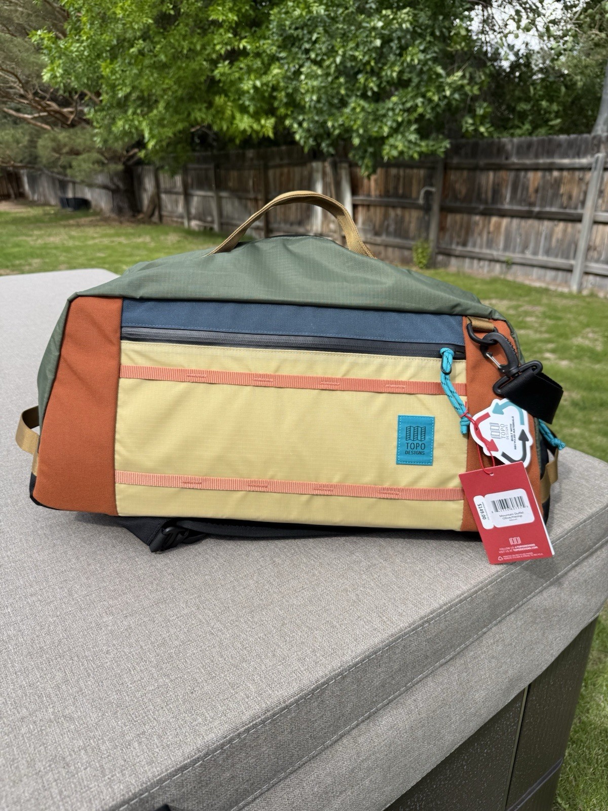 Brand New TOPO DESIGNS “Mountain Duffel” 40L Multicolored Backpack Duffel Bag