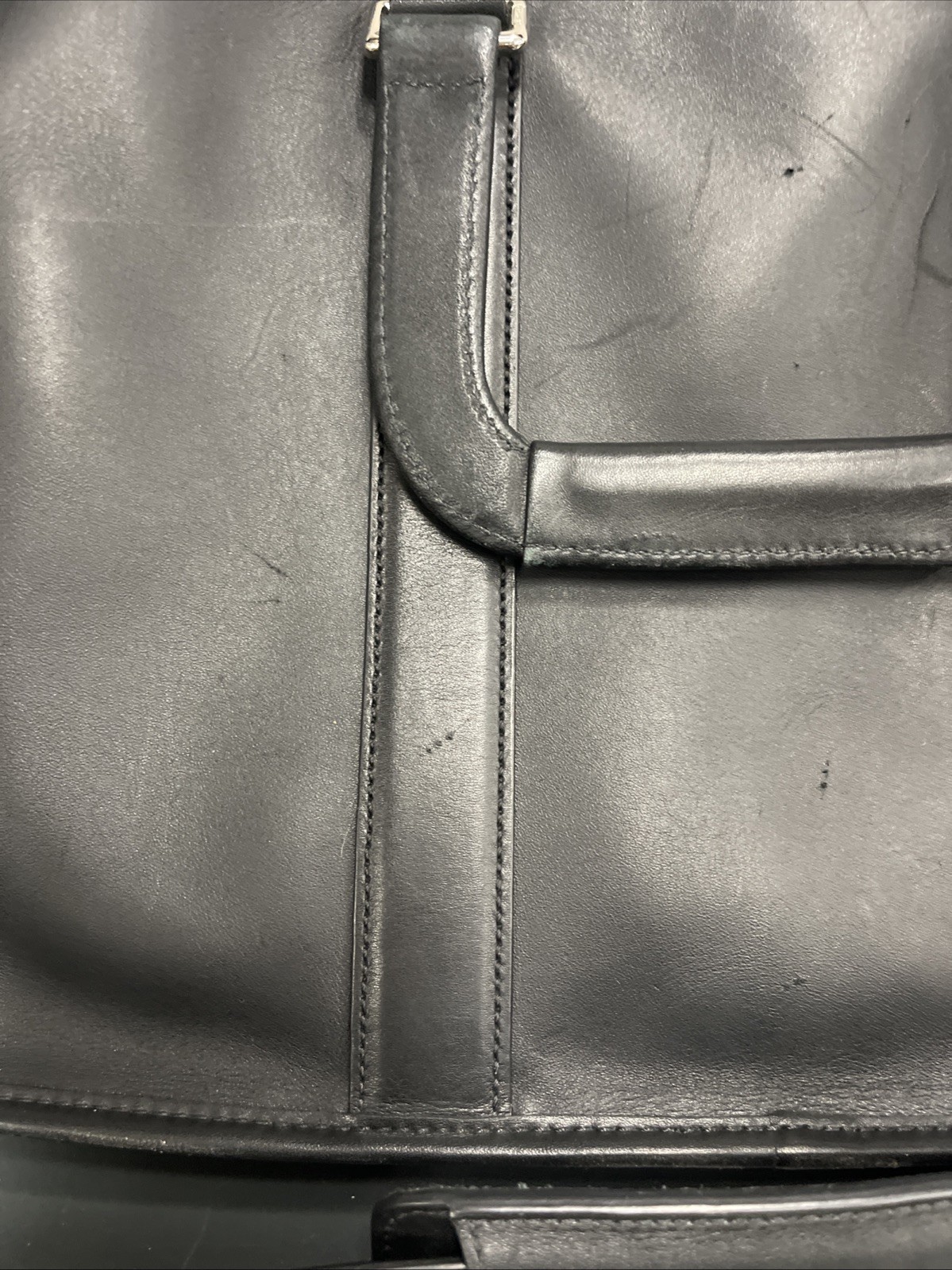 Coach Metropolitan Slim Leather Briefcase Black Crossbody Bag