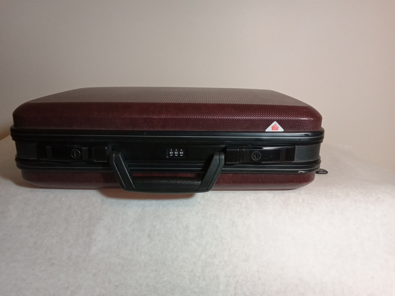 Vintage Briefcase Hard Maroon With Dual Key And Combination Locks