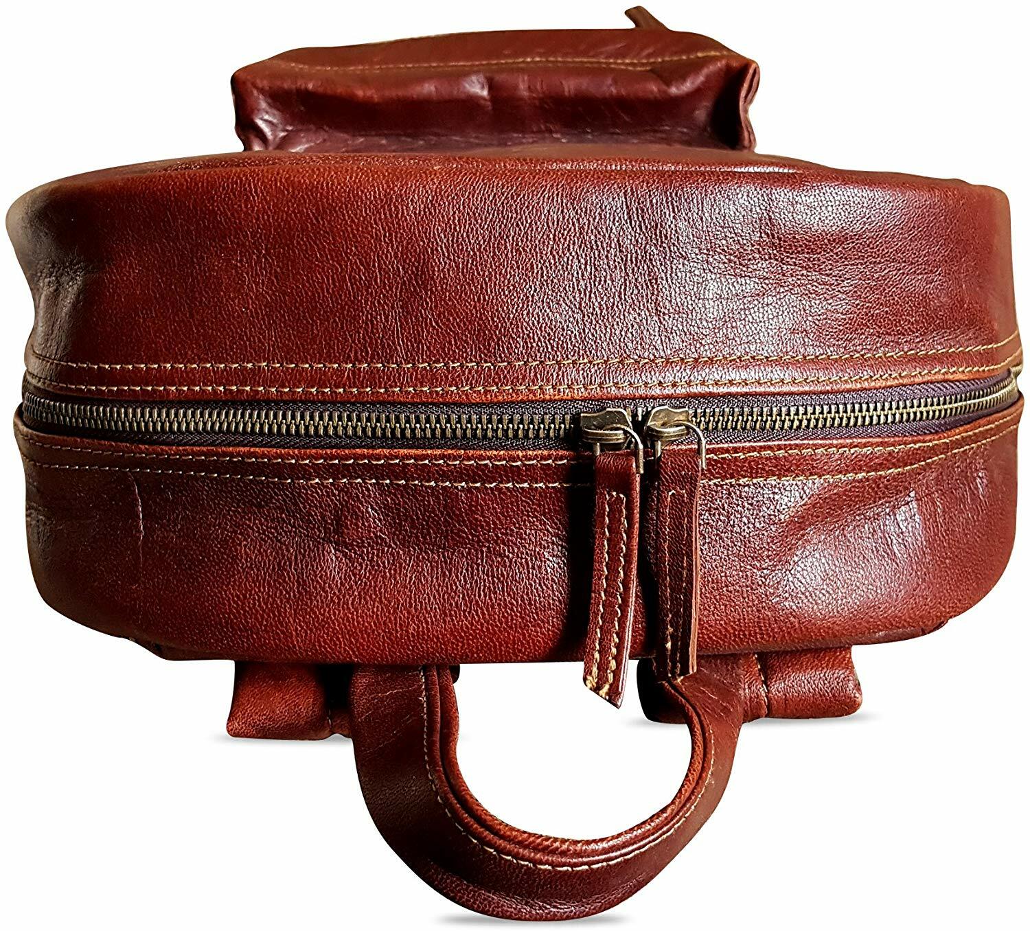 Handmade Vintage Real Leather Backpack Rucksack Casual Travel Laptop Bag Unisex