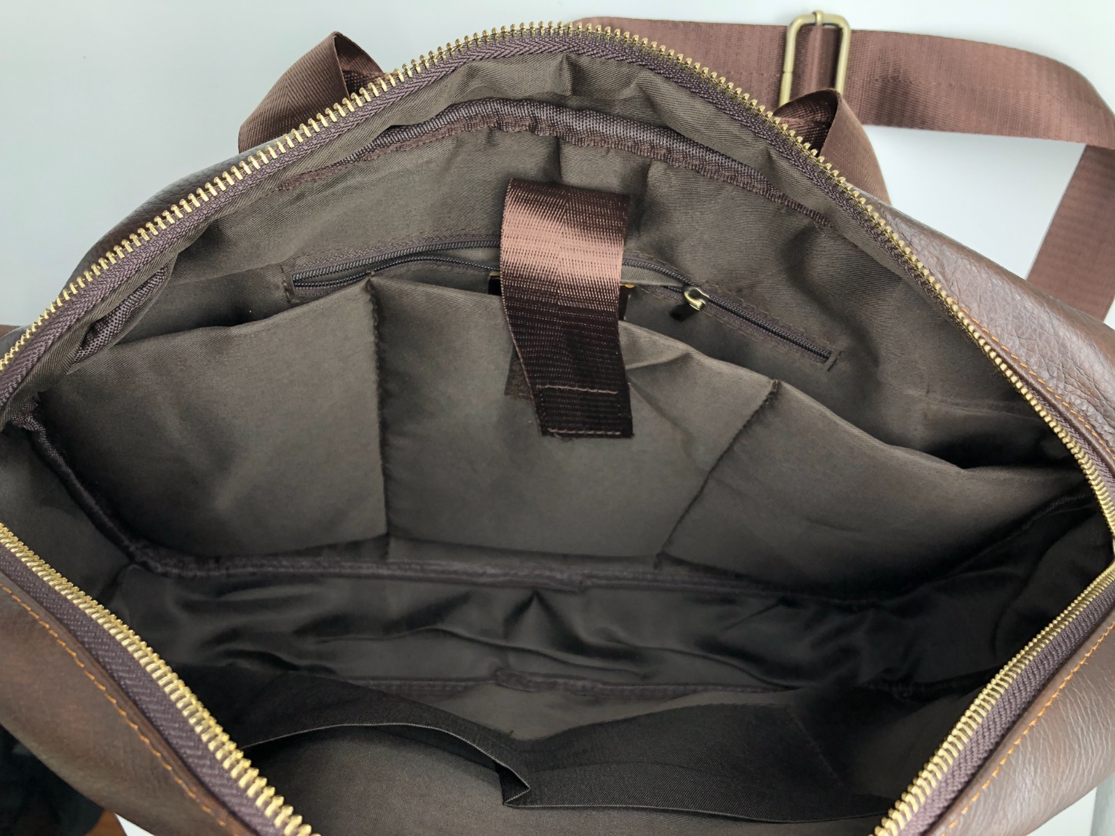 Zerimar Goche Leather Briefcase Laptop Bag Shoulder Strap Adjustable Spain NWOT