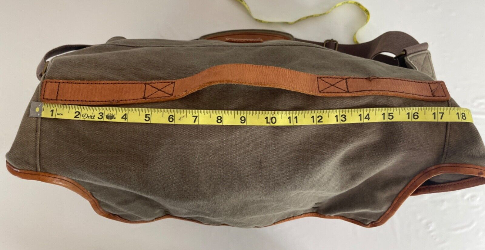 J.Crew Cotton/Leather Duffle bag Olive.