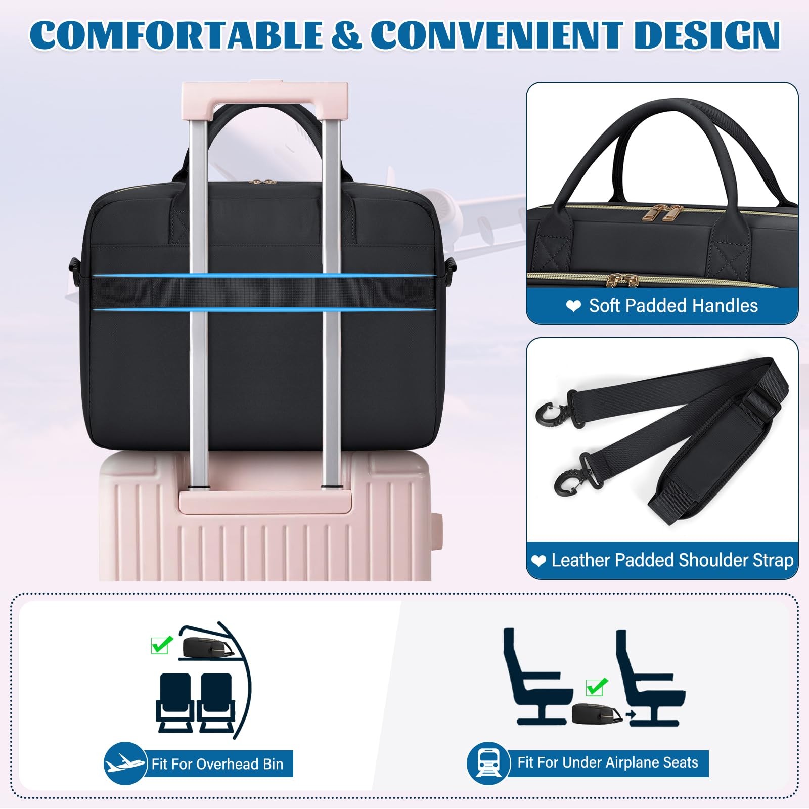 RAINSMORE Laptop Bag 17 3 Inch Briefcase for Mujeres Impermeable Computer Mes