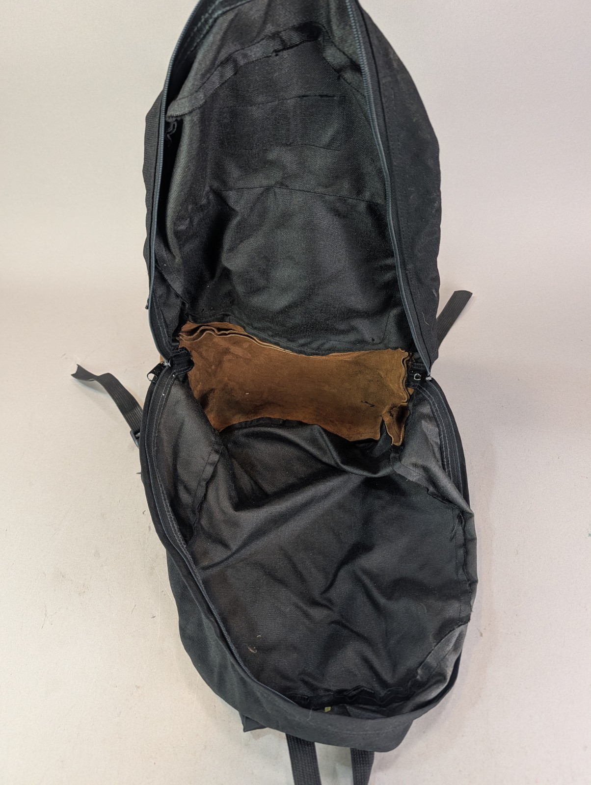 Vintage Jansport Backpack Black Suede Leather Bottom 90s Retro Made in USA