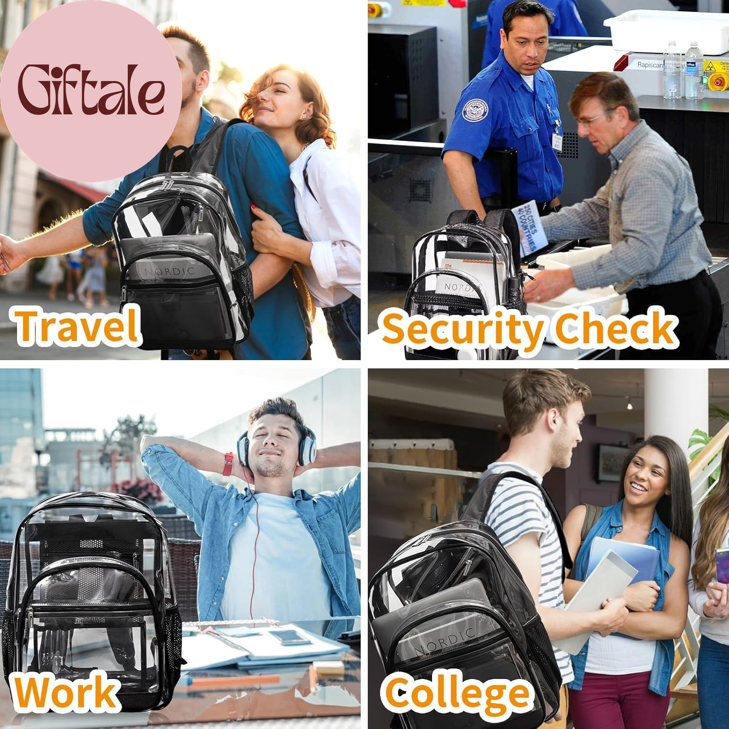 Clear Backpack Bookbag Stadium Approved – Clear Heavy Duty Backpacks for Men Wom
