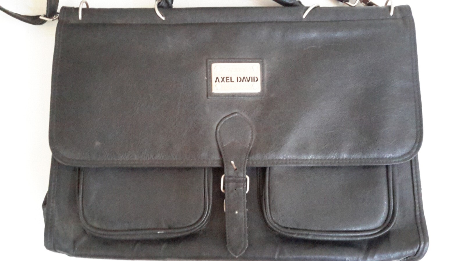 Axel David BagSac 1062 HK Amsterdam Men Classic Leather Briefcase Black Pre-owne