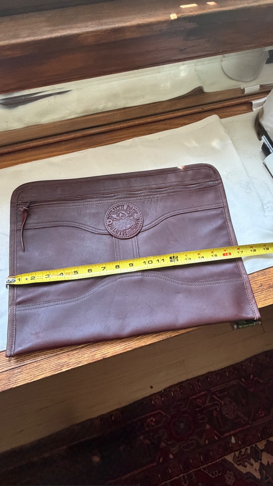 Vintage Duluth Pack Leather Attache Portfolio Folder Professional Pouch Bag Brow