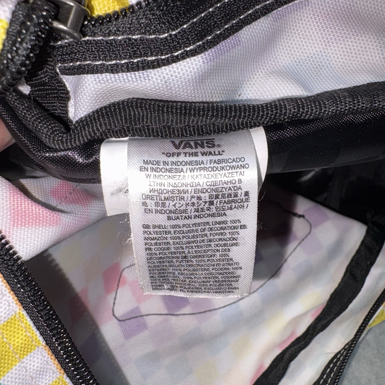 VANS off The Wall Rainbow Checkerboard Backpack Casual School Outdoors See Photo