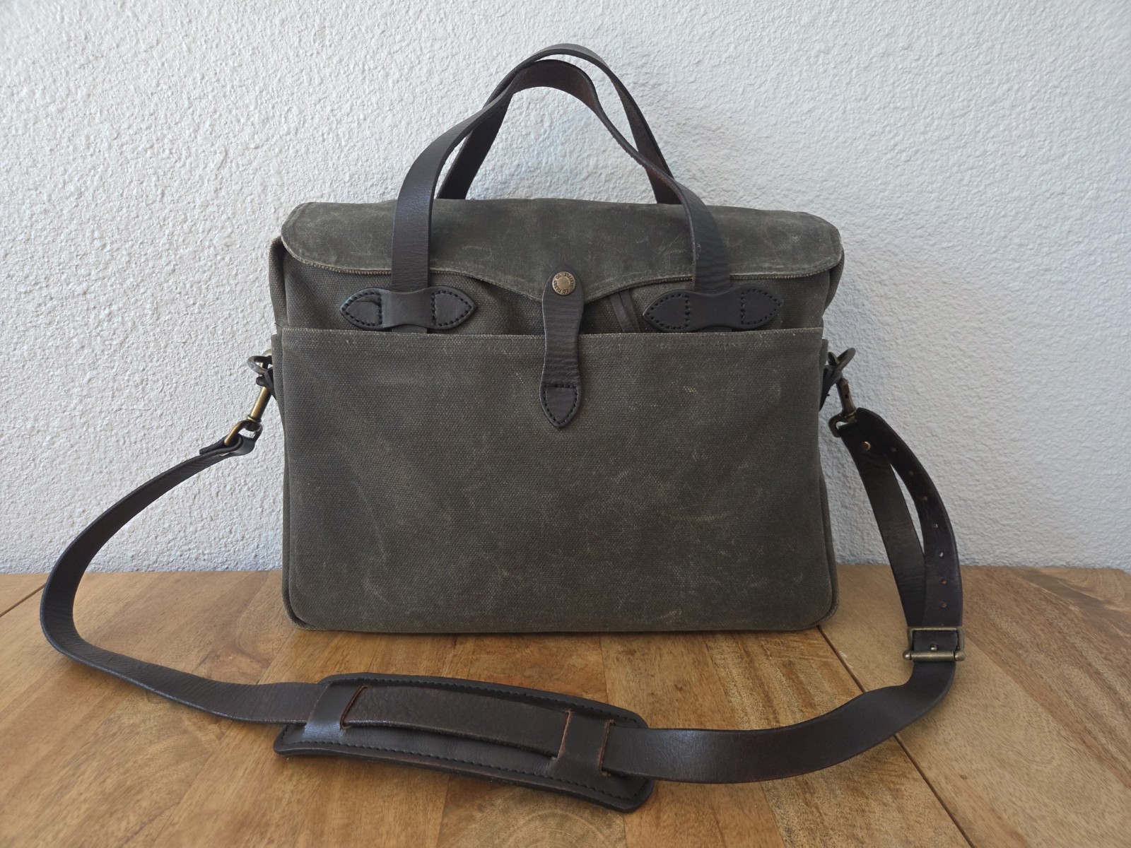 Filson Heavy Tin Cloth Original Briefcase | Moss | Limited Edition 2014 | Rare